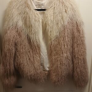 Fabulous Furs Women's Tan and Cream Teddy Jacket